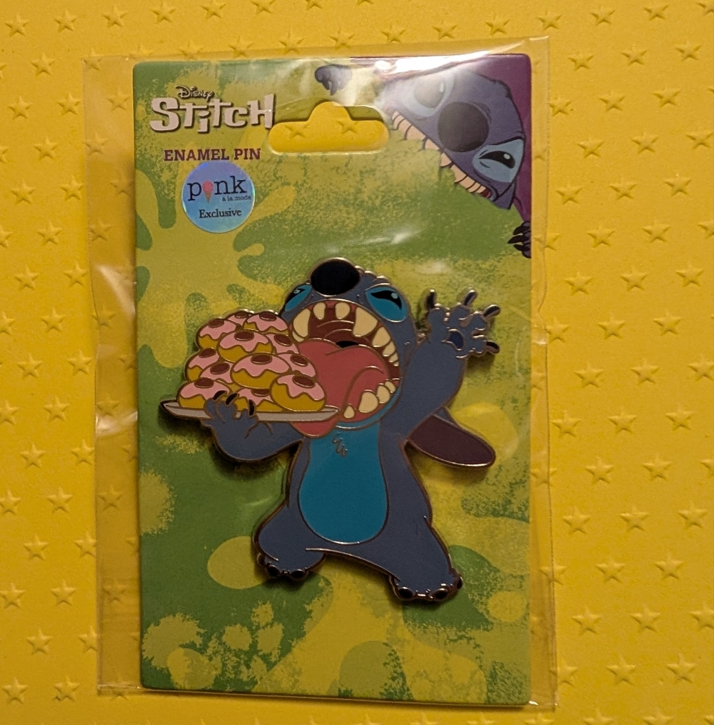 Pink A La Mode Exclusive- Disney Stitch Enamel Pin - New